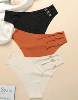 Losha Pack of 3 Low Waist Laser-Cut Briefs with Pretty Side Decoration Design
