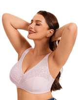 Plus Quattro Support Full-Coverage Wirefree Bra with Side Shaping Panels and Padded Straps - QUARTZ PINK
