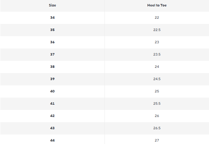 Size chart for Jasmine – Orthopädische Stiefel