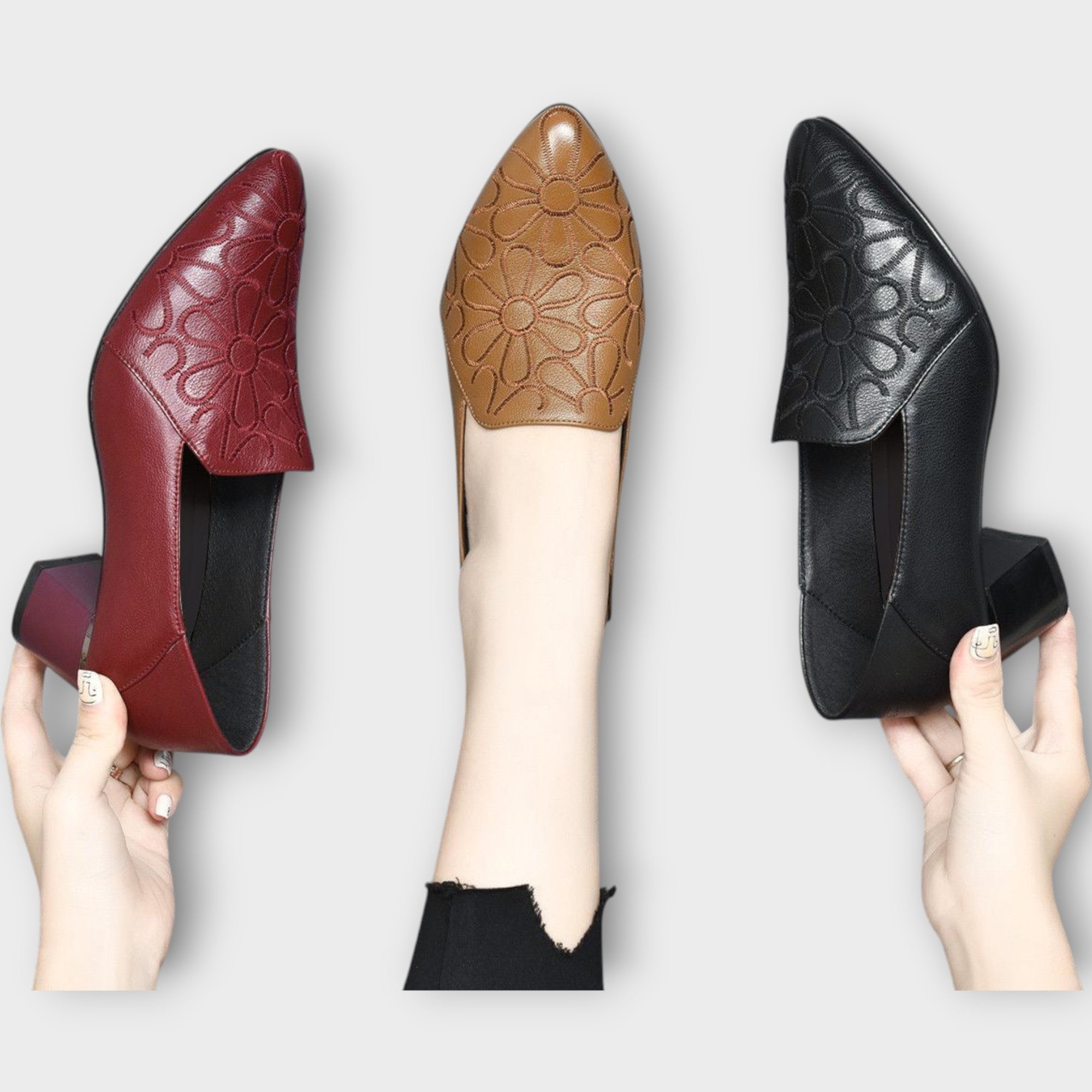 Seliora™ | Embossed Pattern Heels 