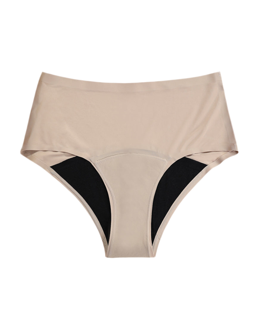 Losha High Waist Laser-Cut 4-Layer Period Briefs - Beige