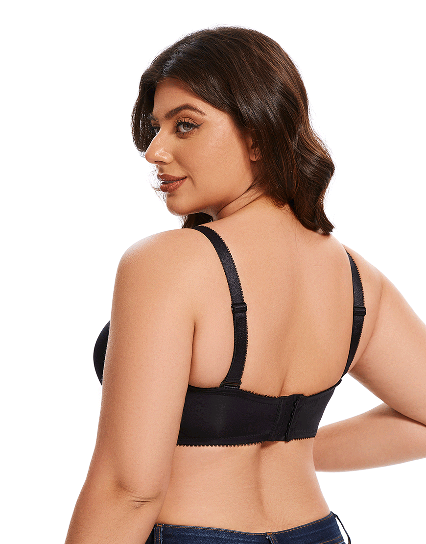 Losha Curvy Lightly Padded Strapless Underwire Bra – Black