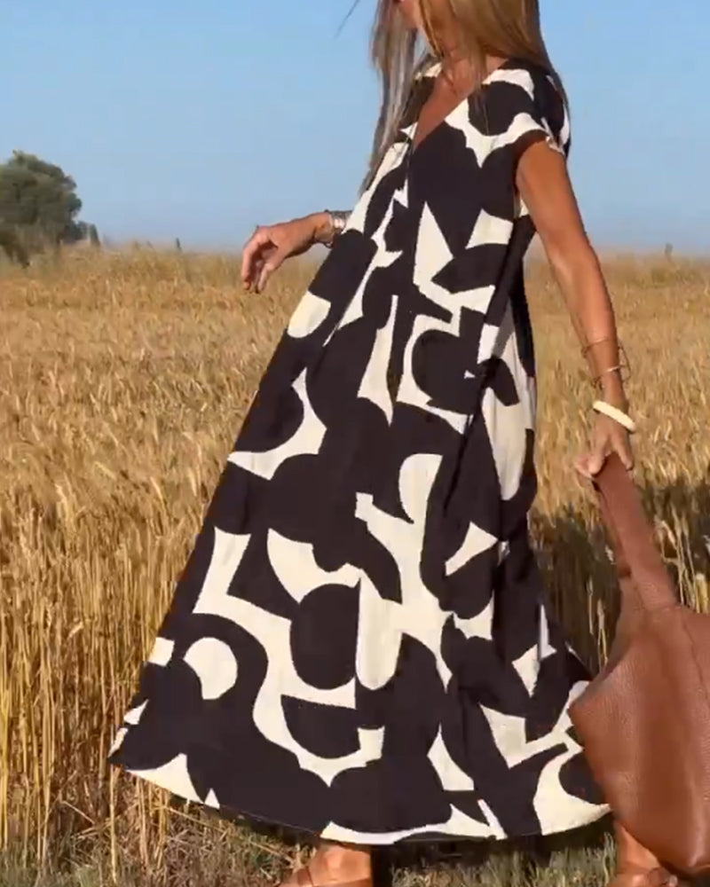 Sophia™ | Printed V-neck dress