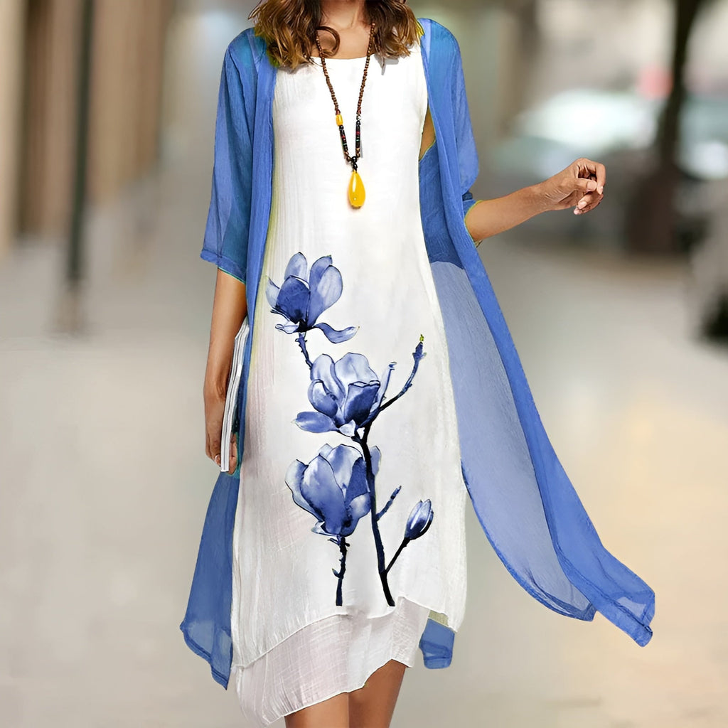 Nova™ | Elegant Dress &amp; Cardigan Set