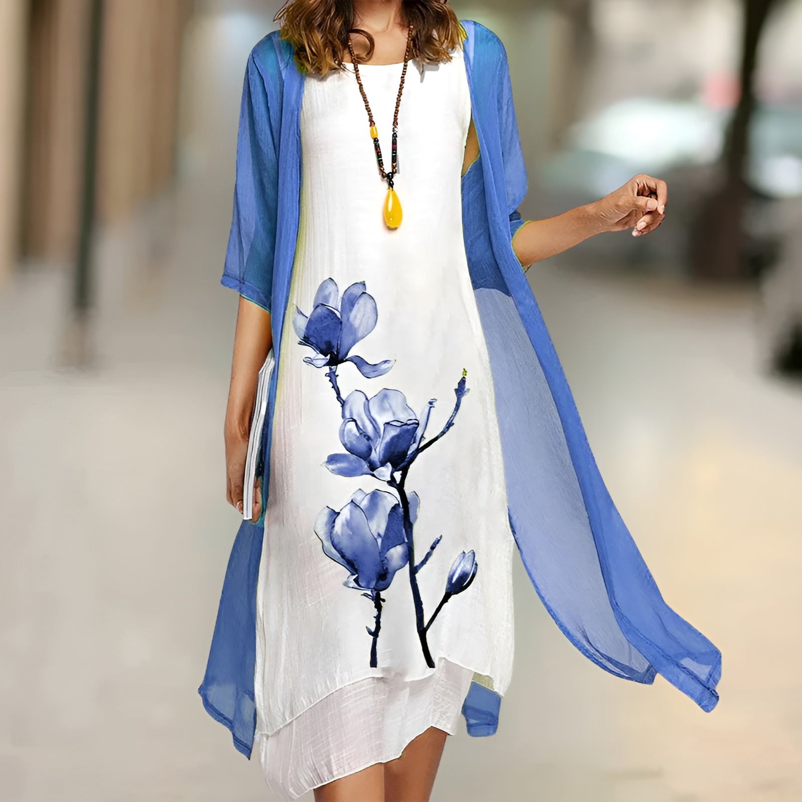 Nova™ | Elegant Dress &amp; Cardigan Set