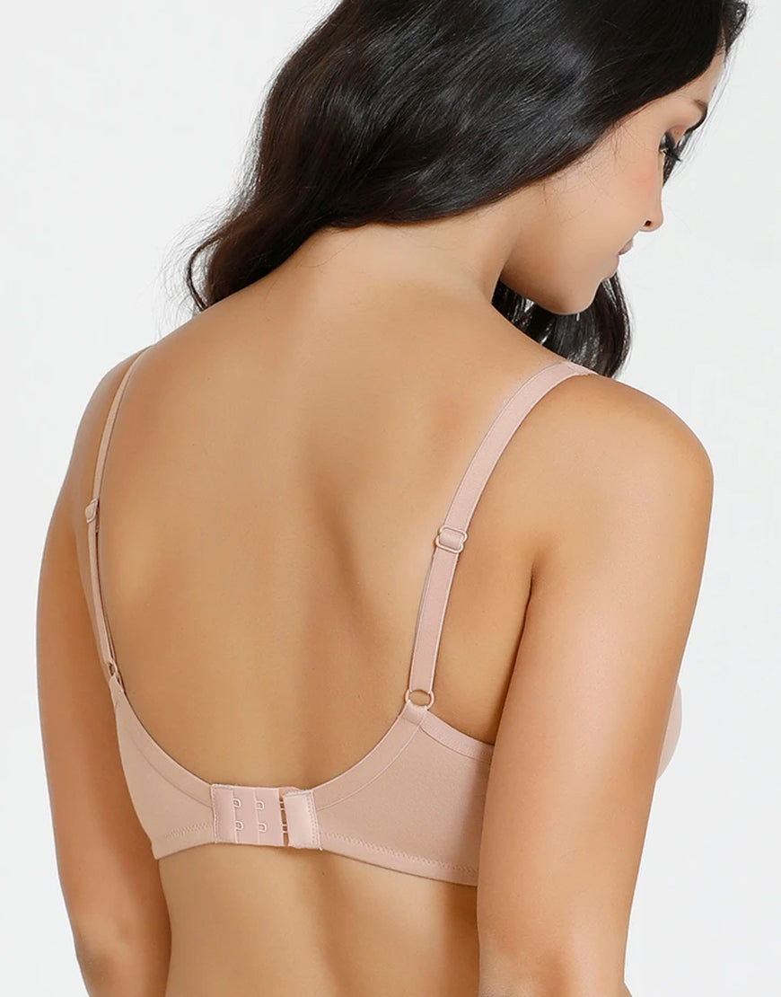 Cotton postoperative bra without underwire with double layer fabric – skin tone 