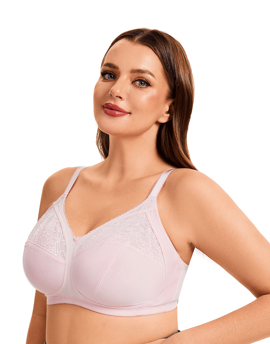 Plus Quattro Support Full-Coverage Wirefree BH mit seitlichen Formungseinsätzen - QUARTZ PINK