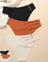 Losha Pack of 3 Low Waist Laser-Cut Briefs with Pretty Side Decoration Design
