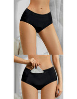 Losha Niedrig-Taillen Dreifach-Lagen Periode Slip mit Tasche