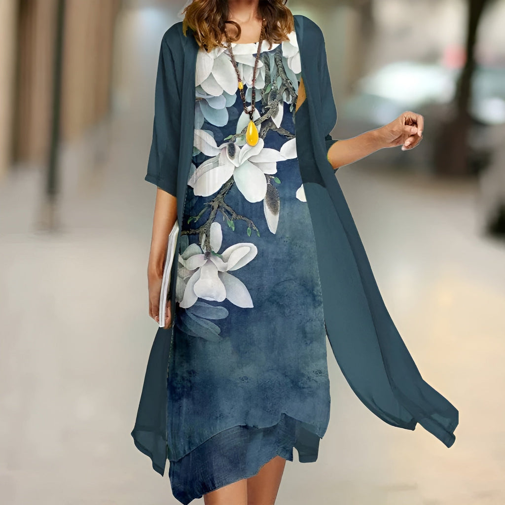 Nova™ | Elegant Dress &amp; Cardigan Set