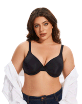 Losha Curvy Lightly Padded T-Shirt Bra – Black