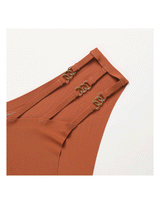 Losha Low Waist Laser-Cut Briefs with Pretty Side Decoration Design - ROST