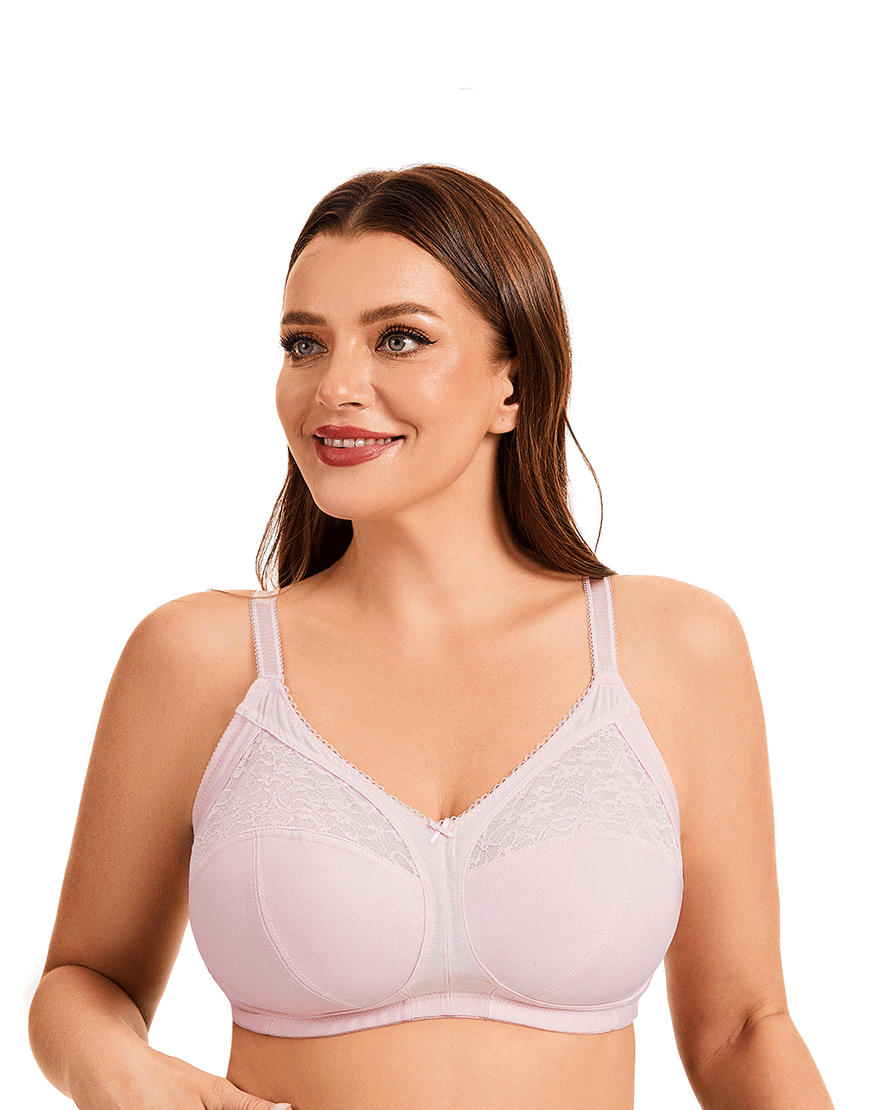 Plus Quattro Support Full-Coverage Wirefree BH mit seitlichen Formungseinsätzen - QUARTZ PINK