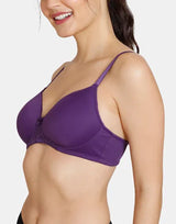 Bügelloser T-Shirt-BH mit Spitzenakzent – Parachute Purple