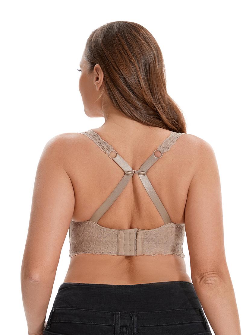 Losha Curvy Double Layered Lace Bralette – Beige