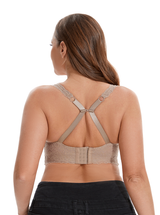 Losha Curvy Doppellagiges Bralette aus durchgehender Spitze – Beige