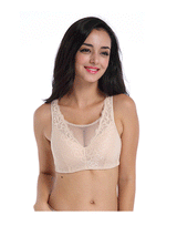Modischer Spitzen-BH nach Operation mit Taschen – Hautfarben