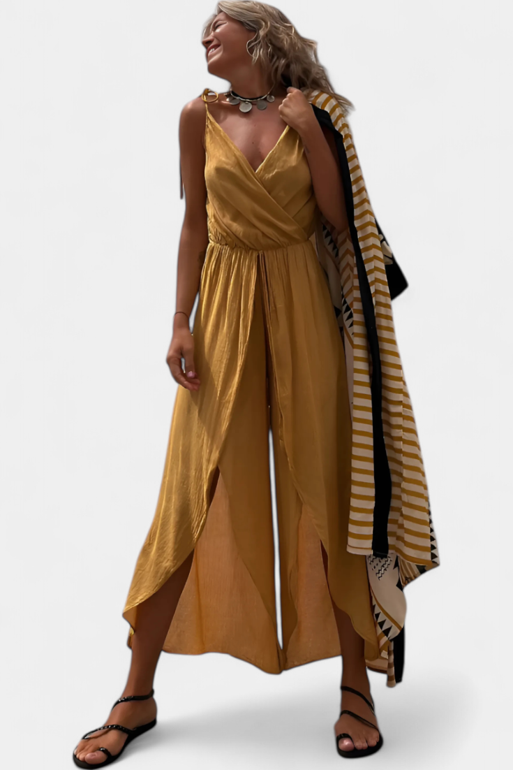 Myra™ | Cotton suit with side slit