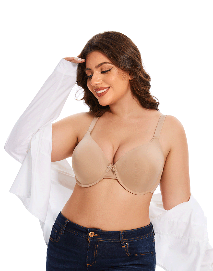 Losha Curvy Lightly Padded T-Shirt Bra – Beige