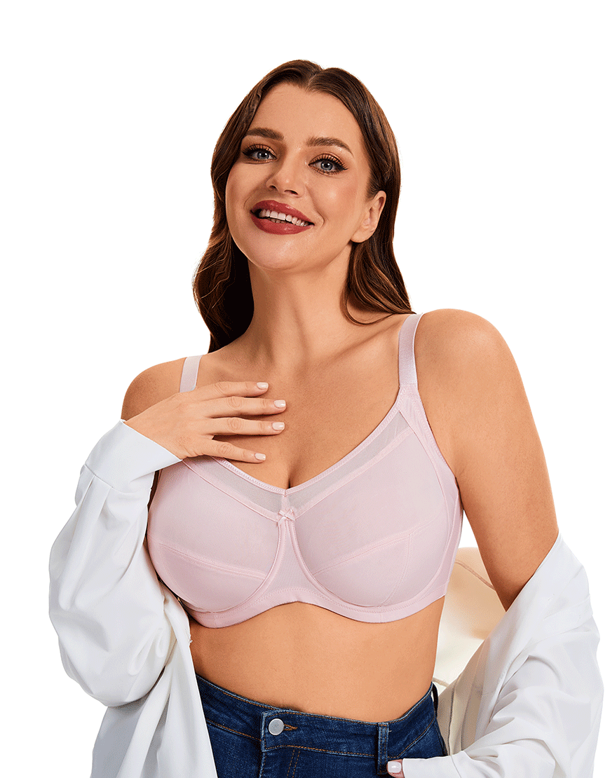 Quattro Plus Support Full-Coverage Underwire Bra with Side Shaping Panels – Quartz Pink
