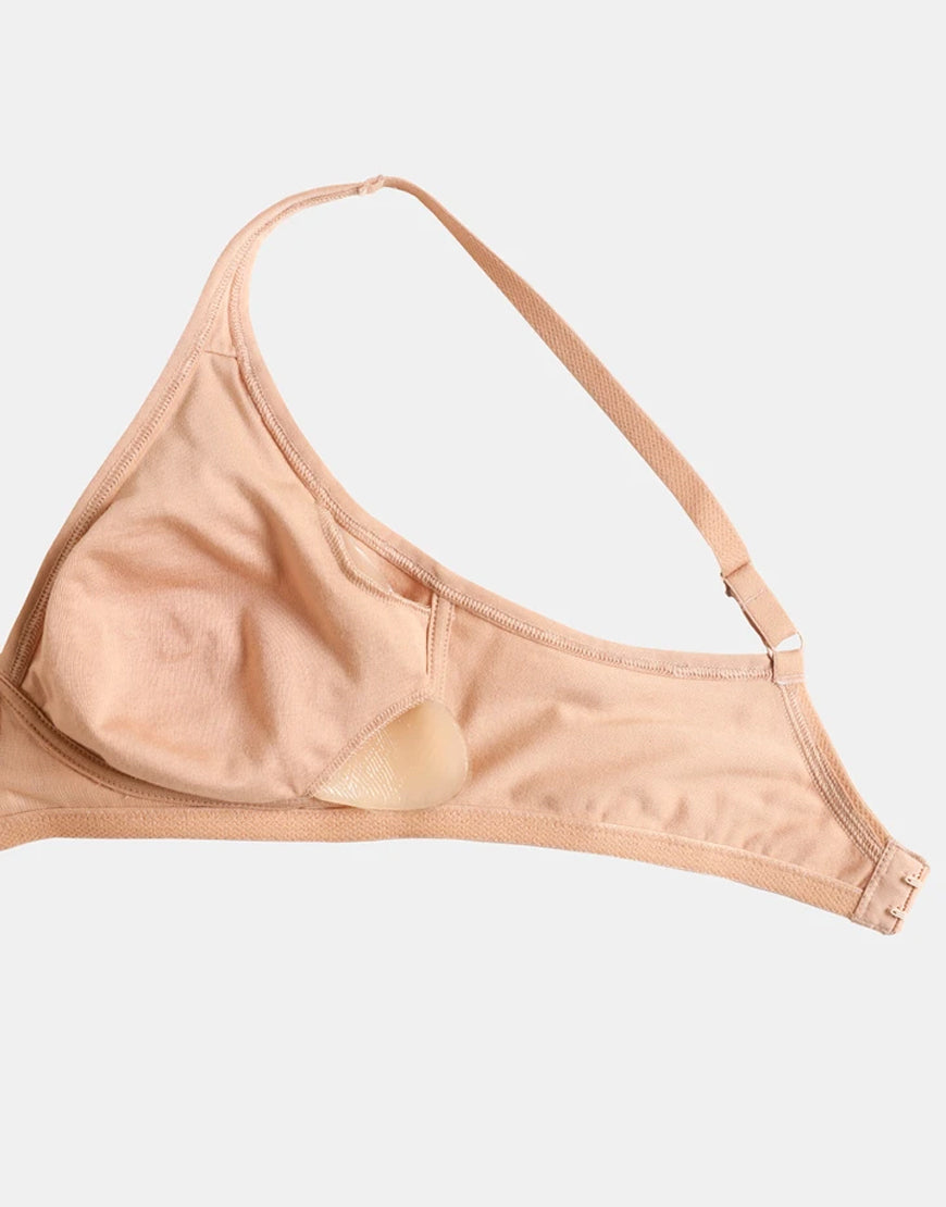 Cotton postoperative bra without underwire with double layer fabric – skin tone 