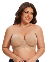 Losha Curvy Leicht gepolsterter trägerloser Bügel-BH – Hautfarbe