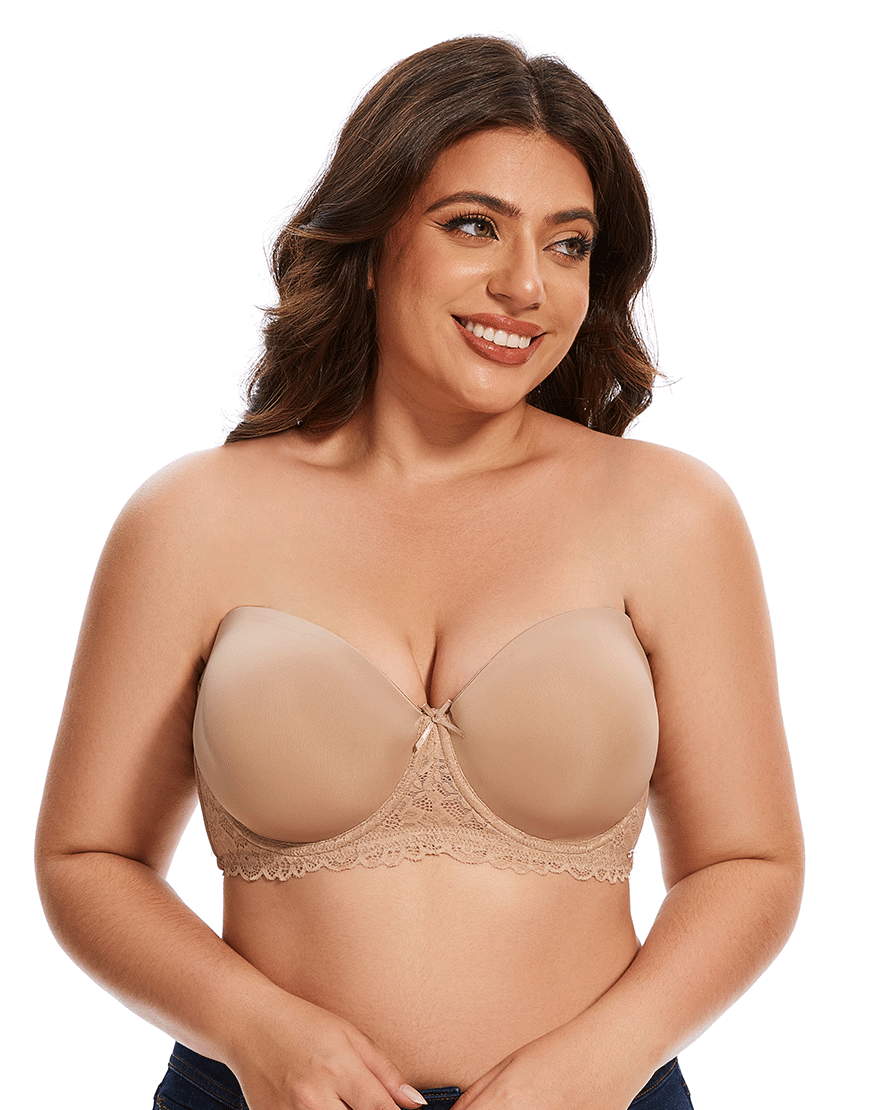 Losha Curvy Leicht gepolsterter trägerloser Bügel-BH – Hautfarbe