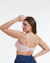 Plus Quattro Support Full-Coverage Wirefree Bra with Side Shaping Panels - QUARTZ PINK