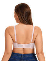 Plus Quattro Support Full-Coverage Wirefree Bra with Side Shaping Panels and Padded Straps - QUARTZ PINK