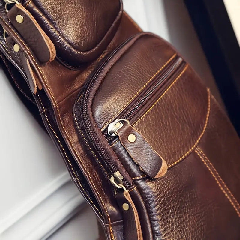 Adjustable Vintage Leather Sling Bag | Vance