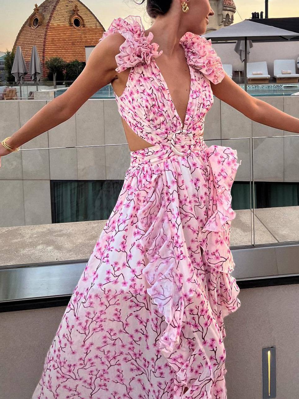 Rivqah™ | Romantic Floral Maxi Dress