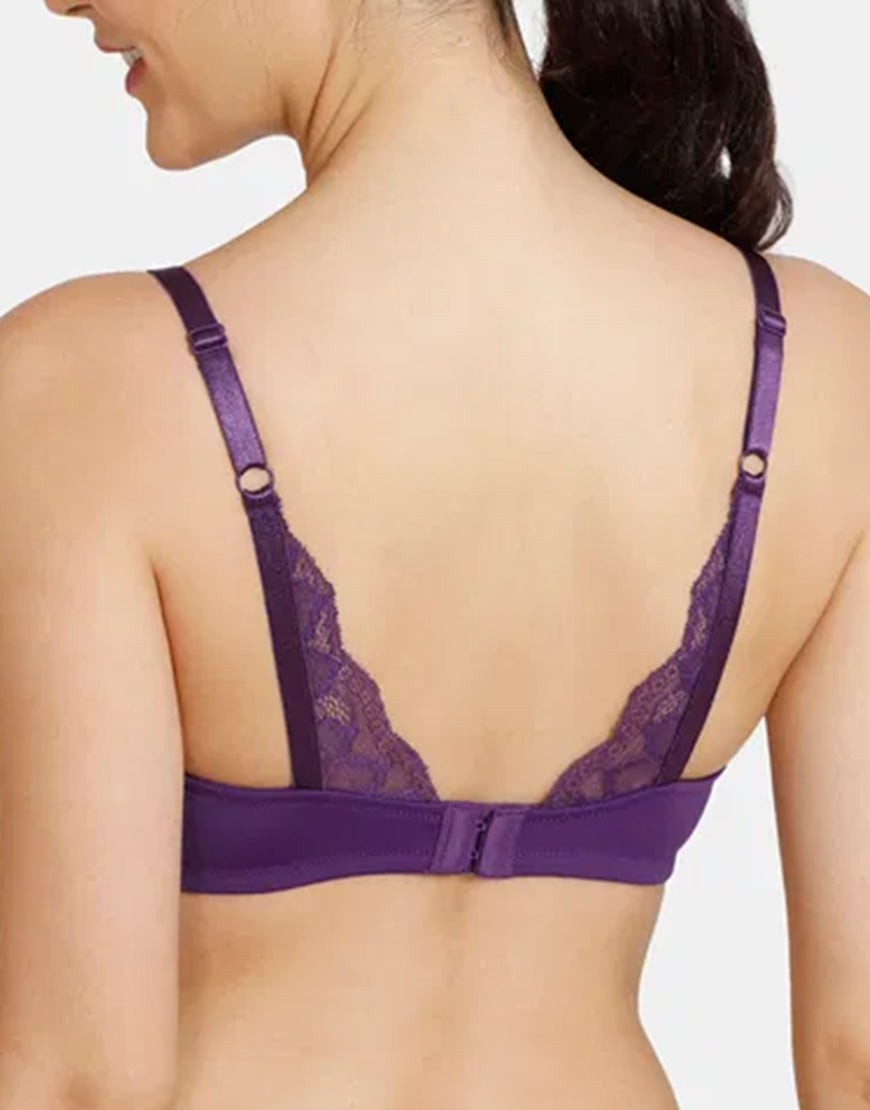 Wire-free T-shirt bra with lace accent – Parachute Purple