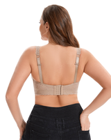 Losha Curvy Doppellagiges Bralette aus durchgehender Spitze – Beige