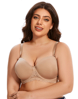 Losha Curvy Leicht gepolsterter trägerloser Bügel-BH – Hautfarbe