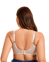 Plus Quattro Support Full-Coverage Wired Bra with Side Shaping Panels - TOASTED ALMOND