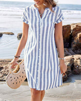 VanDeZaar® | Martine – Elegant striped shirt dress 