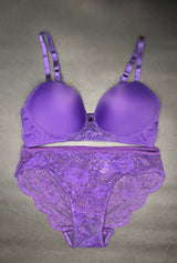 Butterfly Back BH mit Spitzenpanty SET – Parachute Purple