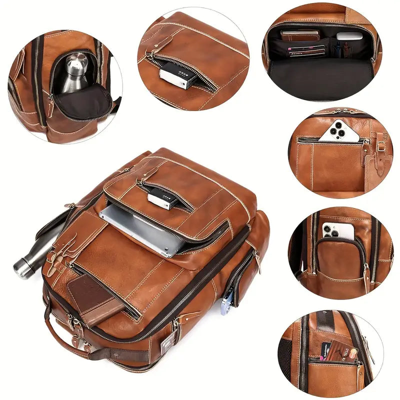 Corbinian™ | Hellbrauner Leder-Rucksack