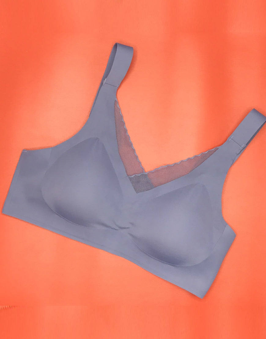 LOSHA Laser-Cut Super Soft Wide Strap Bra – Grey