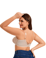 Plus Quattro Support Full-Coverage Wired Bra with Side Shaping Panels - TOASTED ALMOND