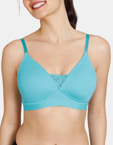Lightly padded, wireless T-shirt bra – turquoise