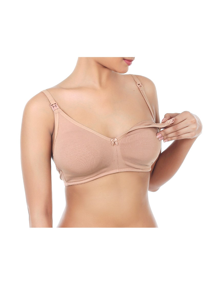 Double-layered wireless nursing bra – fawn (skin tone)