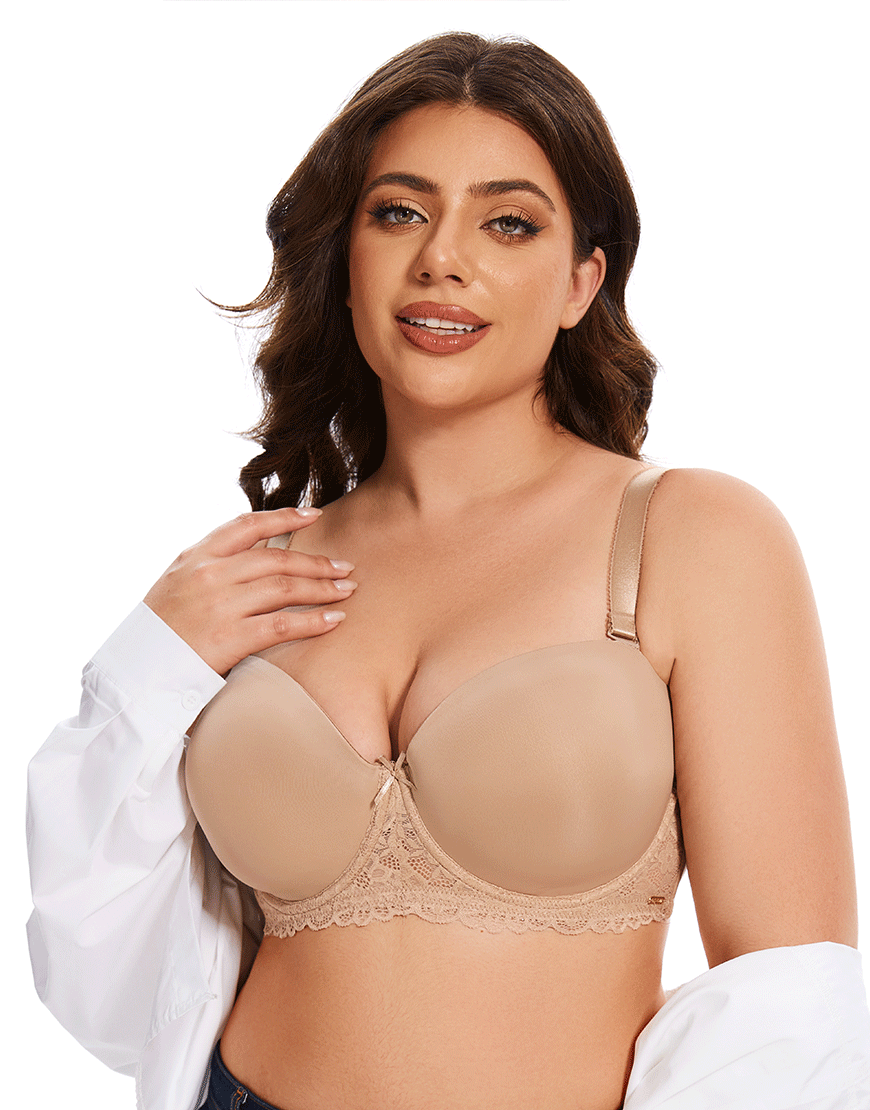 Losha Curvy Lightly Padded Strapless Underwire Bra – Skin Tone