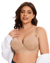 Losha Curvy Leicht gepolsterter trägerloser Bügel-BH – Hautfarbe