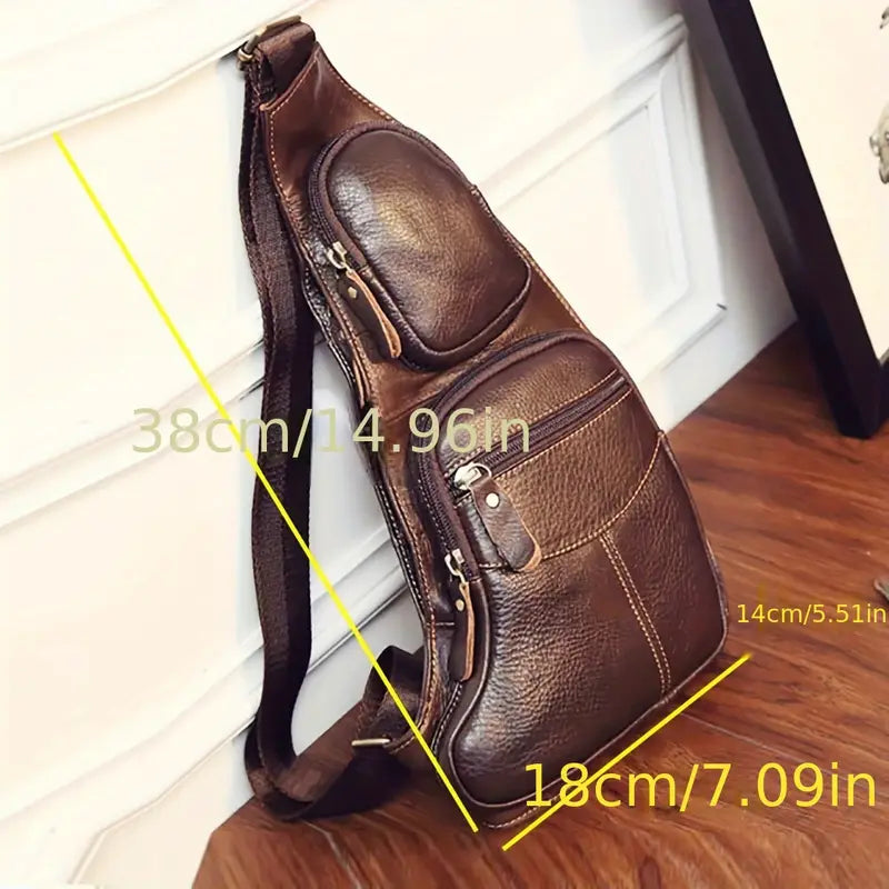 Adjustable Vintage Leather Sling Bag | Vance