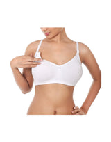 Double-layered wireless nursing bra – white