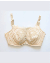 Full Lace Post-Surgery Bra with Pockets – Beige