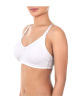 Double-layered wireless nursing bra – white