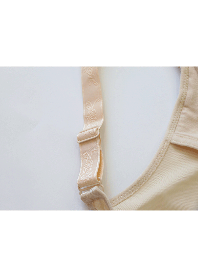 Fashionable lace post-surgery bra with pockets – skin tone