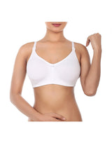 Double-layered wireless nursing bra – white
